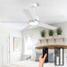 Modern 52 Inch Ceiling Fan Remote White LED
