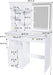White Makeup Vanity Desk with Hidden Mirror, 31.5 Inch Dressing Table with 5 Drawers, 3 Color Adjustable LED Lights, No Stool Included