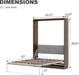 Queen Murphy Wall Bed With Hydraulic 64InchMapleFinish