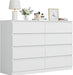 White 8 Drawer Dresser for Bedroom,Modern Deep Drawer Dresser,Wide Storage Chest of Drawer for Closet,Wood Storage Organizer Furniture for Living Room