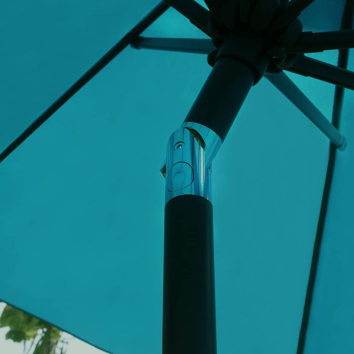 9' Patio Umbrella Outdoor Table Umbrella with 8 Ribs Teal Blue