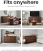 Fluted Sideboard Buffet Cabinet with Storage, 59" Wood Buffet Table with 4 3D-Checkerboard Doors & Adjustable Shelves, Kitchen Dining Room Coffee Bar Cabinet, Mid Century Modern Style, Walnut