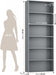 6 Tier Tall Bookshelf Bookcase with Open Display Shelves, Dark Gray