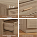 55.1" Wide Farmhouse 6 Drawers Dresser for Bedroom, Oak