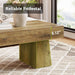 Farmhouse Coffee Table, 47 Inches Wooden Rectangular Accent Center Tables with Thick Base, Modern Low Cocktail Tea Furniture for Living Room (Rustic Brown)