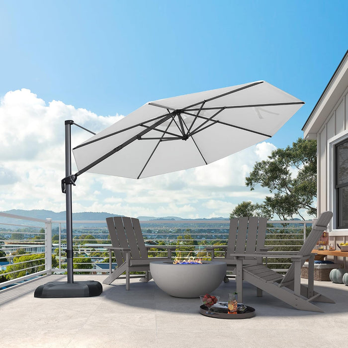 Patio Outdoor Umbrella 11 Feet round for Pool White