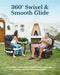 Luxury Outdoor Swivel Rocker Patio Chairs of 2 with Side Table