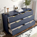 7 Drawer Fluted Dresser with Deep Drawers for Bedroom, Blue丨55 Wide Mid Century Dresser, Modern Chest of Drawers, Wood TV Stand Storage Organizer for Closet, Living Room, Hallway