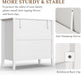 Large White 3 Drawer Dresser, Painted 30 Inch Tall Wood Nightstand with Storage, Wide Modern Chest of Drawers with Ball Bearing Slide for Bedroom Hallway Living Room Entryway Office