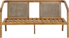 Kai 4 Piece Patio Furniture Set with Slatted Coffee Table, Outdoor Sofa Set with PE Wicker Backrest & Cushions, Acacia Wood Conversation Set for Backyard,Cream+Light Brown+Teak