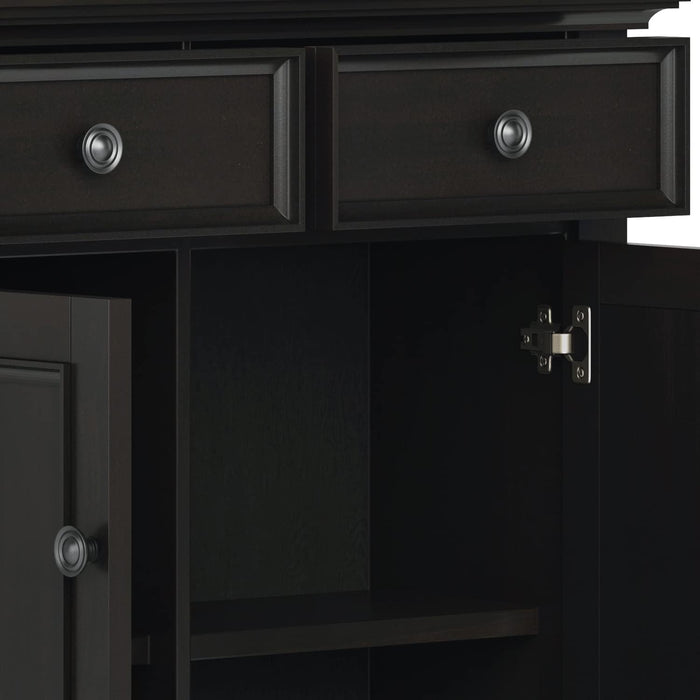 36 Inch Hickory Brown Storage Cabinet With Drawers