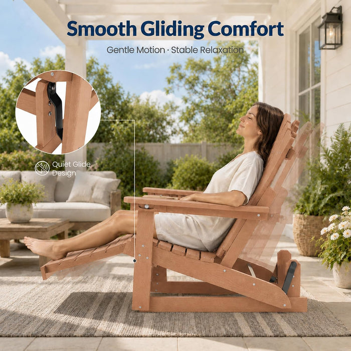 Adirondack Glider Chairs Set of 2,With Retractable Ottoman,Adjustable Back