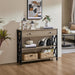 Console Table with Drawer, Entryway Table with 3 Tier Storage Shelves, Narrow Long Sofa Table for Entryway, Living Room, Hallway, Couch, Kitchen, Metal Frame, Gray