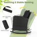 3 Pieces Patio Rocking Chair, Black Wicker Bistro Set (Black)