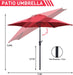 7.5Ft Patio Umbrella, Outdoor Umbrella Aluminum Market Table Umbrellas with Tilt, Crank and Sturdy Ribs for Lawn, Garden, Backyard and Pool