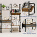 Triple Wide 5 Tier Bookshelf, Adjustable Rustic Industrial Style Book Shelves, Modern Bookcases and Bookshelves Furniture for Bedroom, Living Room and Home Office, Vintage Brown
