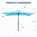 6.5' X 10' Patio Umbrella, Rectangular Patio Umbrella, Metal Pole Square Outdoor Umbrella with Crank and Push Button Tilt, Large Outdoor Umbrella with Polyester Canopy
