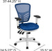 Nicholas Mid-Back Blue Mesh Multifunction Executive Swivel Ergonomic Office Chair with Adjustable Arms and White Frame