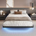 Full Size Floating Bed Frame with Smart LED Lights, Black