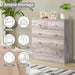 Grey 5 Drawer Dresser for Bedroom, Modern Wood Dresser Chest of Drawers, Rustic Bedroom Dressers Clothes Organizer, Anti-Tipping Device, Rose Gold Metal Handle, Living Room, Entryway, Office