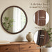 24 Inch round Mirror, Walnut Wood-Grain Foil Finish Circle Mirror for Bathroom, Entryway, Living Room, Bedroom and Vanity Decor