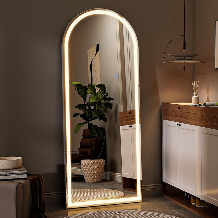 56"X21" LED Arched Mirror Full Length with Dimmable Lights