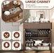 Fluted Buffet Cabinet Accent with Doors & Drawer 31" Walnut | Anti-Tipping Design, Scratch & Water-Resistant, Pre-Drilled Easy Assembly Versatile for Kitchen, Entryway & Living Room