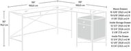 Harper Heights L-Desk, White Finish