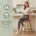 Backless Counter Height Bar Stools Set of 2, 24’’ Rustic Farmhouse Wooden Saddle Stools Ergonomic-Seat Bar Chairs, Bar Height Barstools for Kitchen Counter Island, Brown