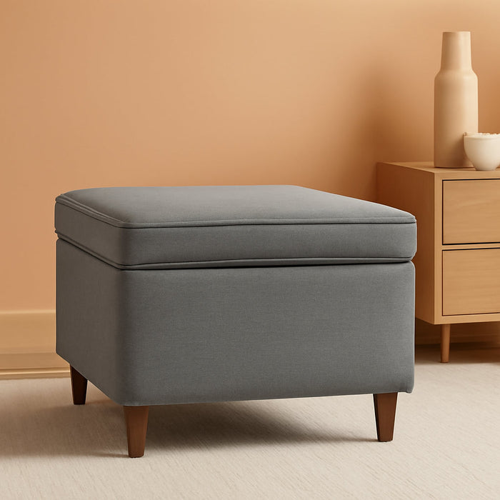 24" Storage Ottoman, Gray