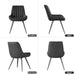 Modern Dining Chairs Set of 4,Upholstered Dining Room Chairs with Thick Cushions,Fabric Comfy Dining Chairs with Metal Legs for Dining Room Black