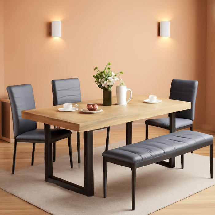 63”-79” Extendable Dining Room Table, Modern Farmhouse Wooden Kitchen Table, Long Expandable Dining Table for 6 8 10, Large Expanding Table Conference Table (Rustic Oak)