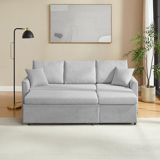 Convertible Sectional Sofa Grey, USB, Storage