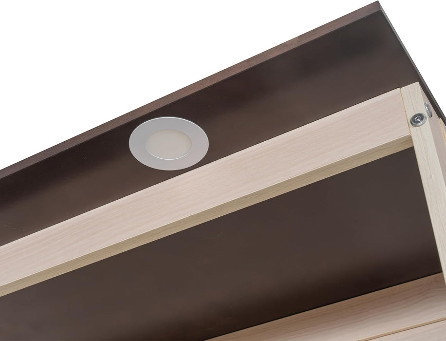 Queen Size Murphy Wallbed Beige With ConvertibleSofaLED