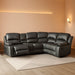 Bonded Leather Sectional Sofa 3 Recliners, Grey