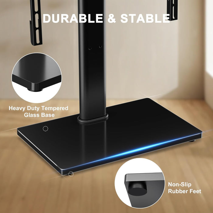 Universal Swivel TV Stand Base Table Top TV Stand for 23-70 Inch Tvs 70 Degree Swivel, 6 Height Adjustable Tall Monitor Mount Stand, Max VESA 400X400Mm,Holds up to 88Lbs TS206