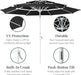 10Ft 3-Tier Patio Umbrella White Pole, Outdoor Market Umbrella with Push Button Tilt and Crank Lift, Steel Pole Umbrella for Backyard Patio Pool Outdoor Shade