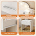 Makeup Vanity with Chair, Small Vanity Desk with Mirror and Lights 3 Colors, Girls Vanity Set with Power Outlet, Compact Vanity Table for Small Space, White