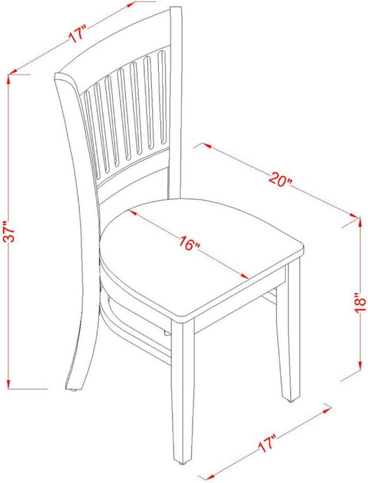 VAC-OAK-W Vancouver Kitchen Dining Chairs - Slat Back Wooden Seat Chairs, Set of 2, Oak