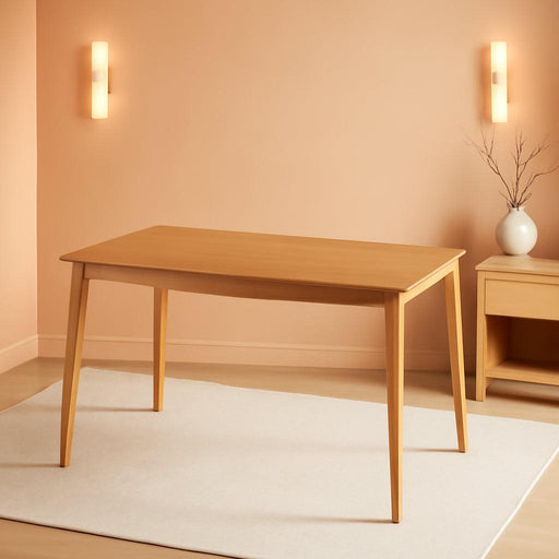 Farmhouse Dining Table Small, Mid Century Modern 47" Dining Table for 4-6 Person, Wooden Legs, Leisure Coffee Table for Kitchen Dining Room