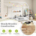 Twin SolidPine Montessori Floorbed White With Roof