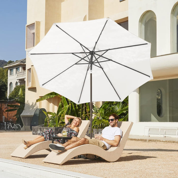9FT Outdoor Patio Umbrella, Market Umbrella, Creamy-White