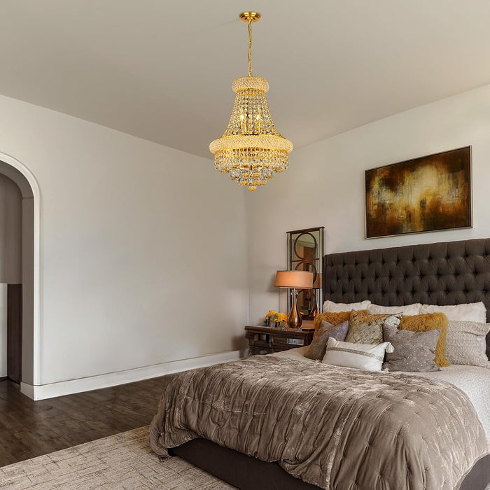 Empire Crystal Chandeliers K9 Crystals Gold Finish