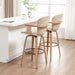 30" H Bar Height Swivel Bar Stools with Back and Arm Accent Barstools Chair