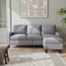 Contemporary Gray Sectional Sofa With Storage Ottoman