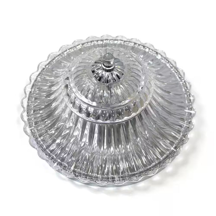 Glacier Petal Glass 2-Light Chrome Ceiling Flush Mount