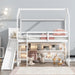 White Twin Loft Bed WithOverheadStorageCompartments