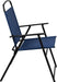 6 Piece Navy Patio Garden Set with Table, Umbrella and 4 Folding Chairs