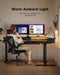 65″ L-Shaped Standing Desk with Power Outlets & LED Strip, Electric Height Adjustable Corner Computer Desk, Sit Stand up Desk with 3 Drawers, Black