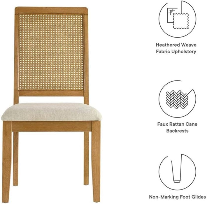 Arlo Dining Chairs, Natural Natural Heathered Weave Light Beige